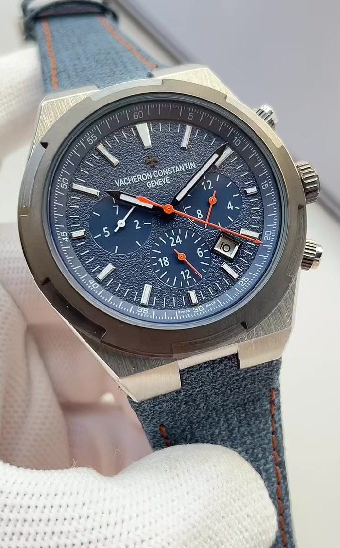 Breitling Blue Fabric Strap Chronograph Watch — hero