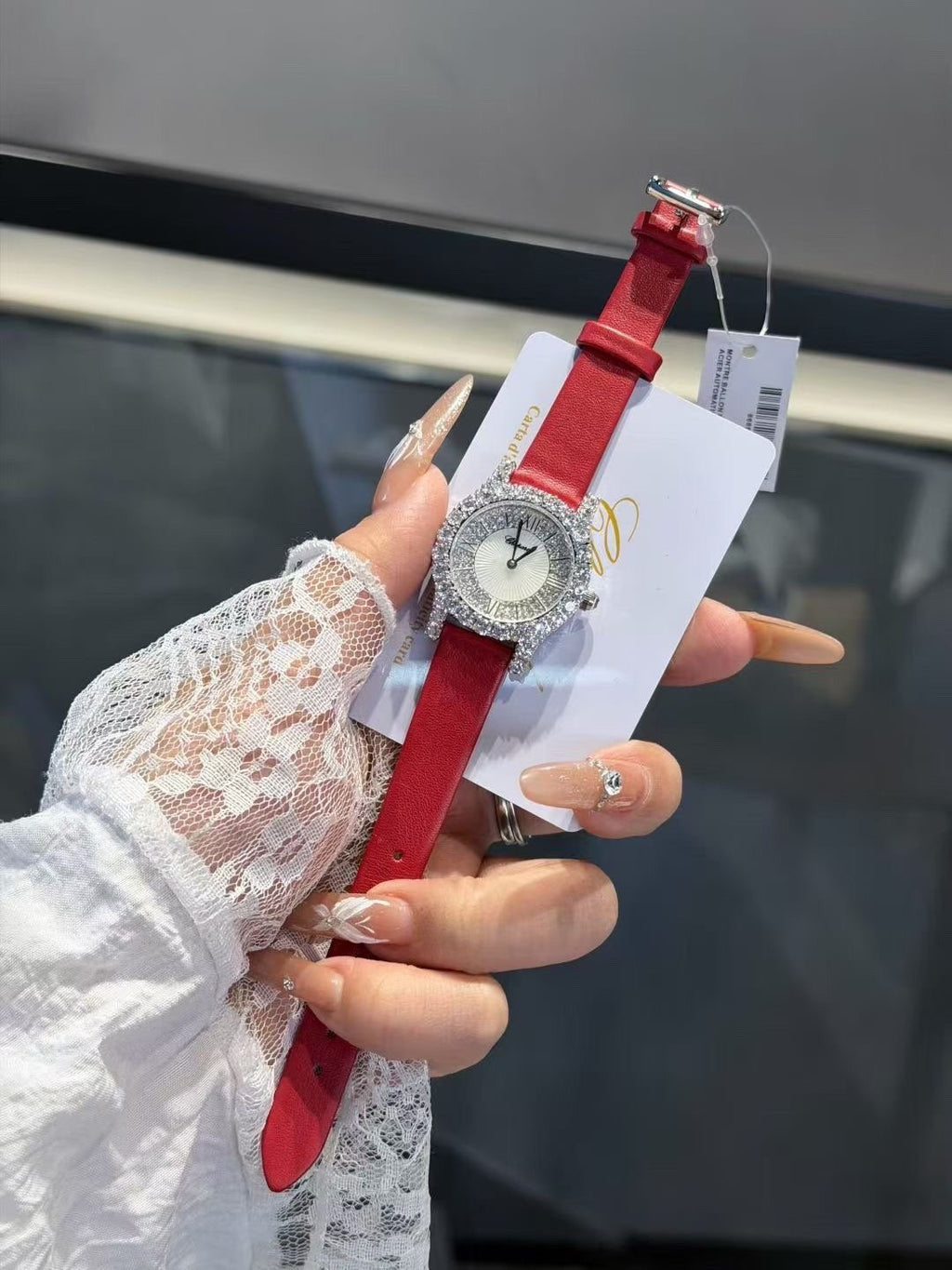 Chopard Crystal-Set Red Strap Watch — hero